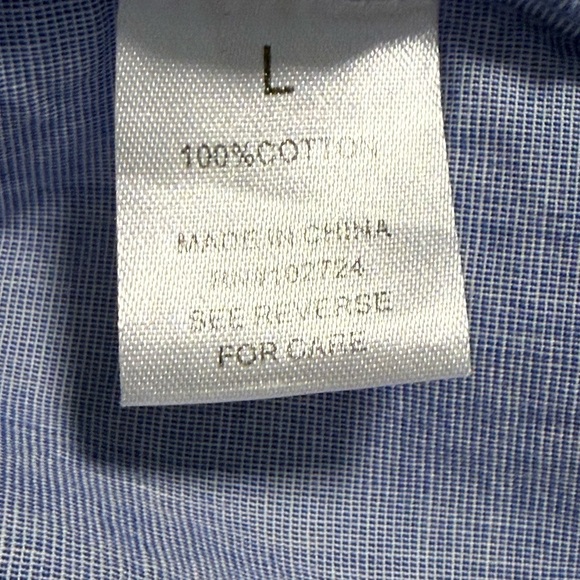 Harve Benard Light Blue Button Down Shirt 💯 % Cotton - Picture 10 of 10